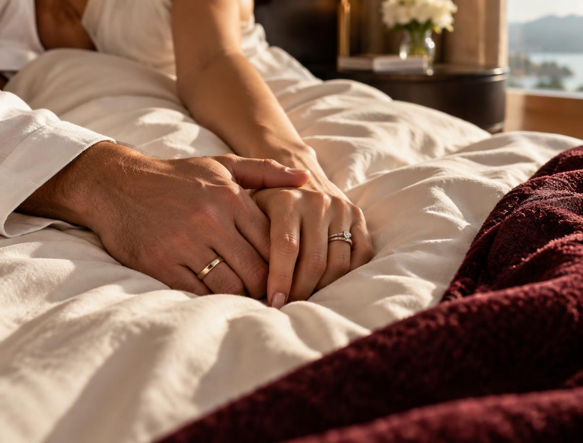 Two people holding hands